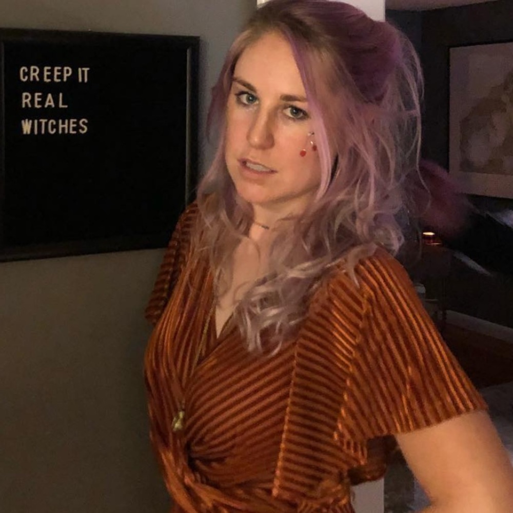 She + sky copper velvet jumpsuit